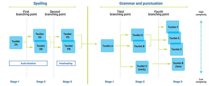 Conventions of language tailored test design